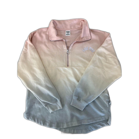 VS Pink Womens 1/4 Zip Ombre Pullover Medium - Picture 1 of 3